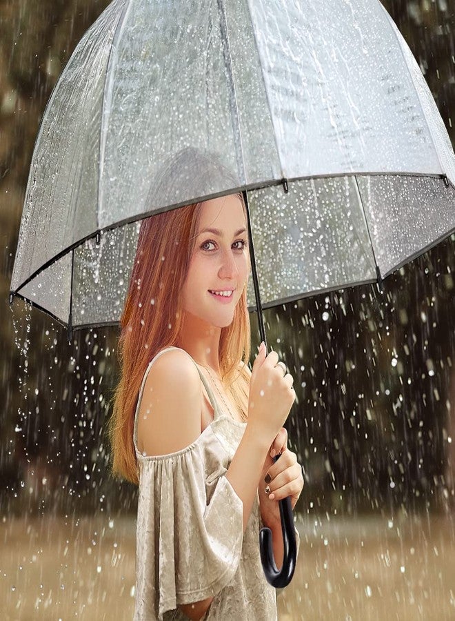 RONIARE Clear Bubble Umbrellas for Rain Large Windproof Dome Umbrella for Weddings,Prom, Graduation and Outdoor Events for Men and Women,Clear - Image 2